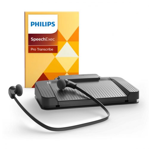 Philips SpeechExec Pro LFH7277 Transcription Kit - SEP, 4 Button Foot Control, Under-Chin Headset