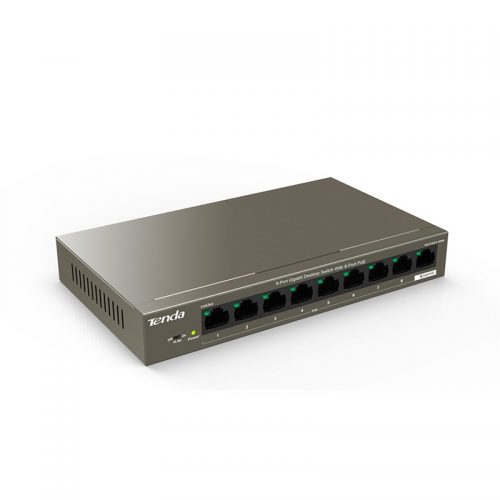 Tenda TEG1109P-8-102W Switch, 9-Port Gigabit Desktop Switch with 8-Port PoE