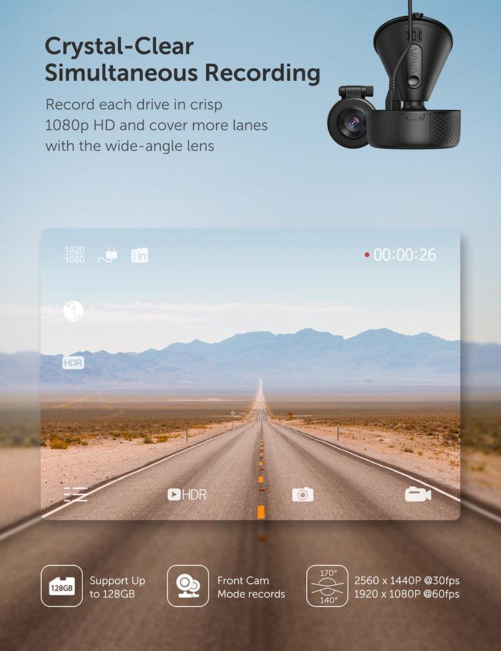 Dash Cam, VAVA 1920X1080P@60Fps, Wi-Fi Car Dash Camera, Sony Night  Vision Sensor, Dashboard Camera Recorder with GPS, Parking Mode, G-Sensor